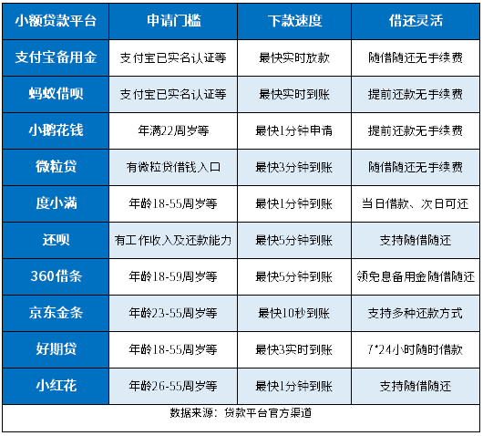 应急小额贷款平台有哪些