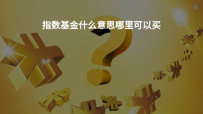 指数基金什么意思哪里可以买？