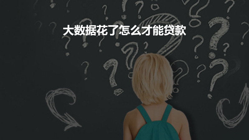 大数据花了怎么才能贷款？