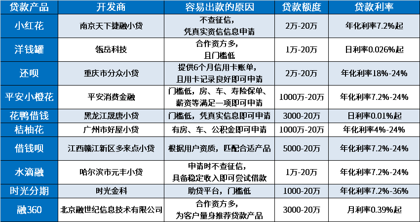 2024网贷哪个能审核过