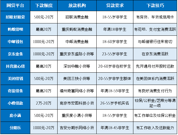 2024能下的小额贷款