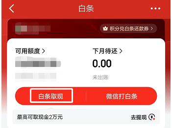 京东白条能提现吗怎么提现