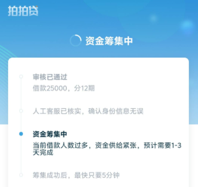 拍拍贷审核通过正在筹集资金能过吗