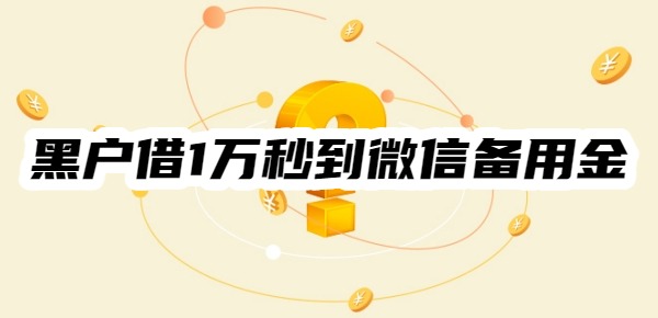 黑户借1万秒到微信备用金