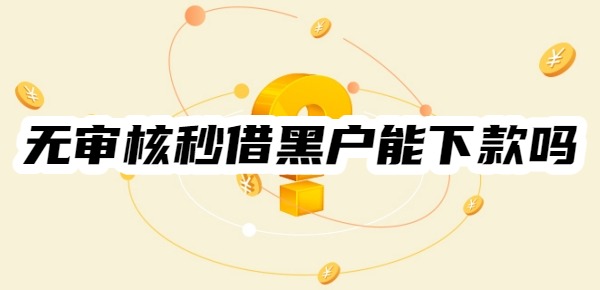 无审核秒借黑户能下款吗
