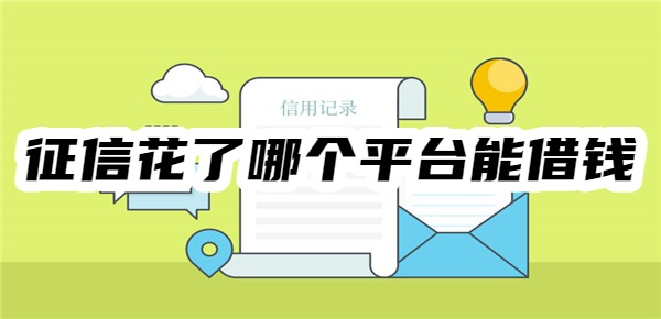 征信花了哪个平台能借钱