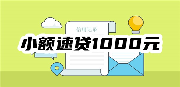 小额速贷1000元马上下款的