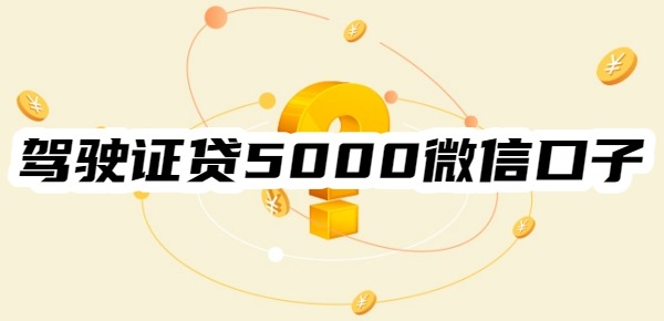 驾驶证贷5000微信口子