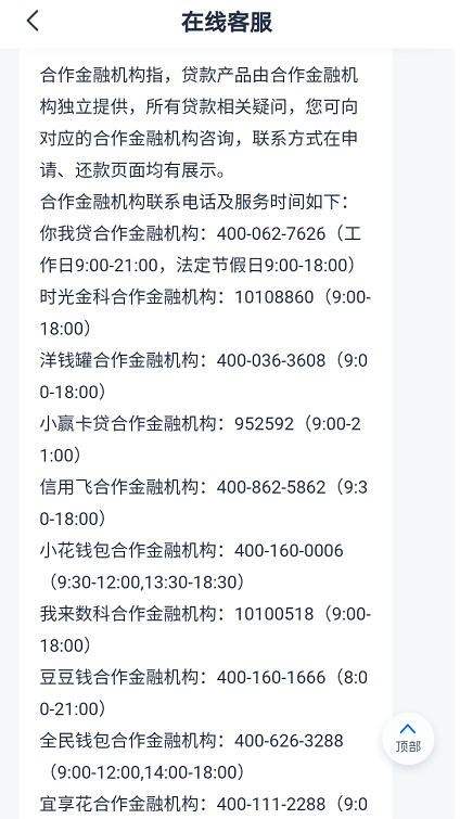 安逸花合作金融机构