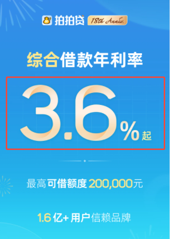 拍拍贷年化利率3.6%是真的吗