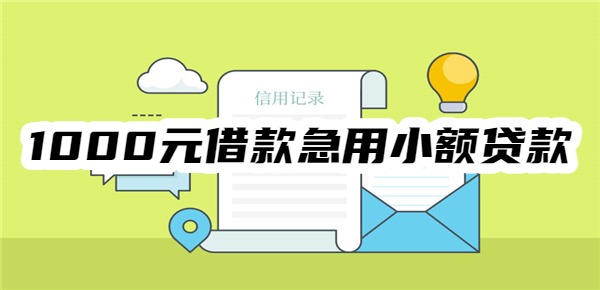 1000元借款急用小额贷款