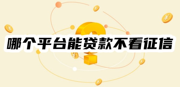 哪个平台能贷款不看征信