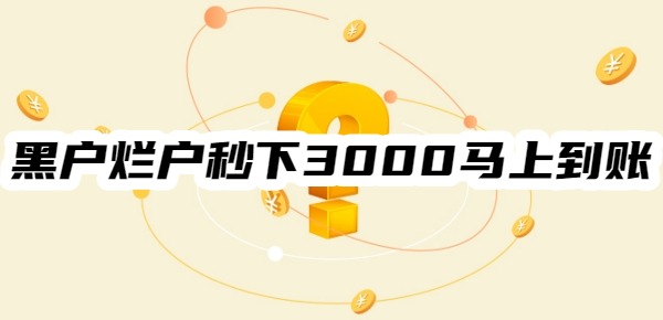 黑户烂户秒下3000马上到账