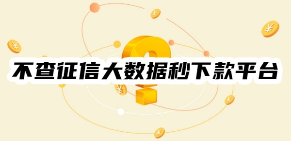 不查征信大数据的秒下款平台