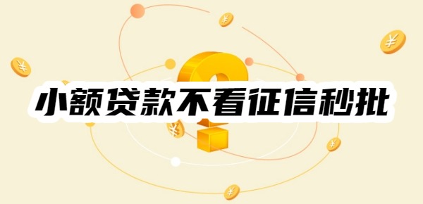 小额贷款不看征信秒批有吗