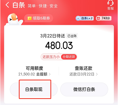 京东白条的钱怎么提现出来