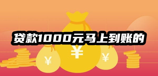 贷款1000元马上到账的平台