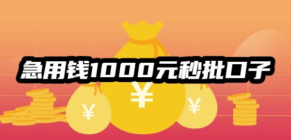 急用钱1000元秒批口子