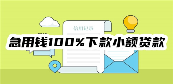 急用钱100%下款的小额贷款