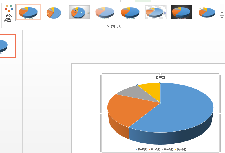 8,右键点击饼图,从列表中执行【三维旋转】命令,打开【设置图表区格式